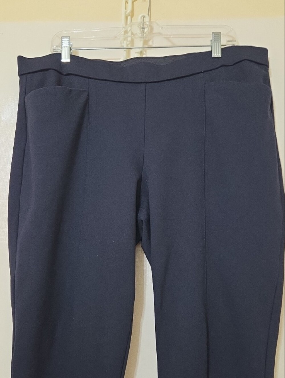 Ann Klein Women's Classic Blue Stretch Pull-On Straight Leg Pants - Size XL